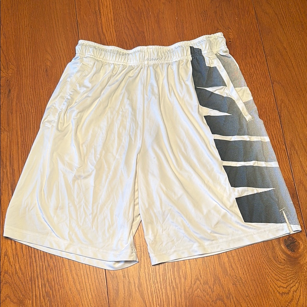 Men's White and Black Athletic Shorts